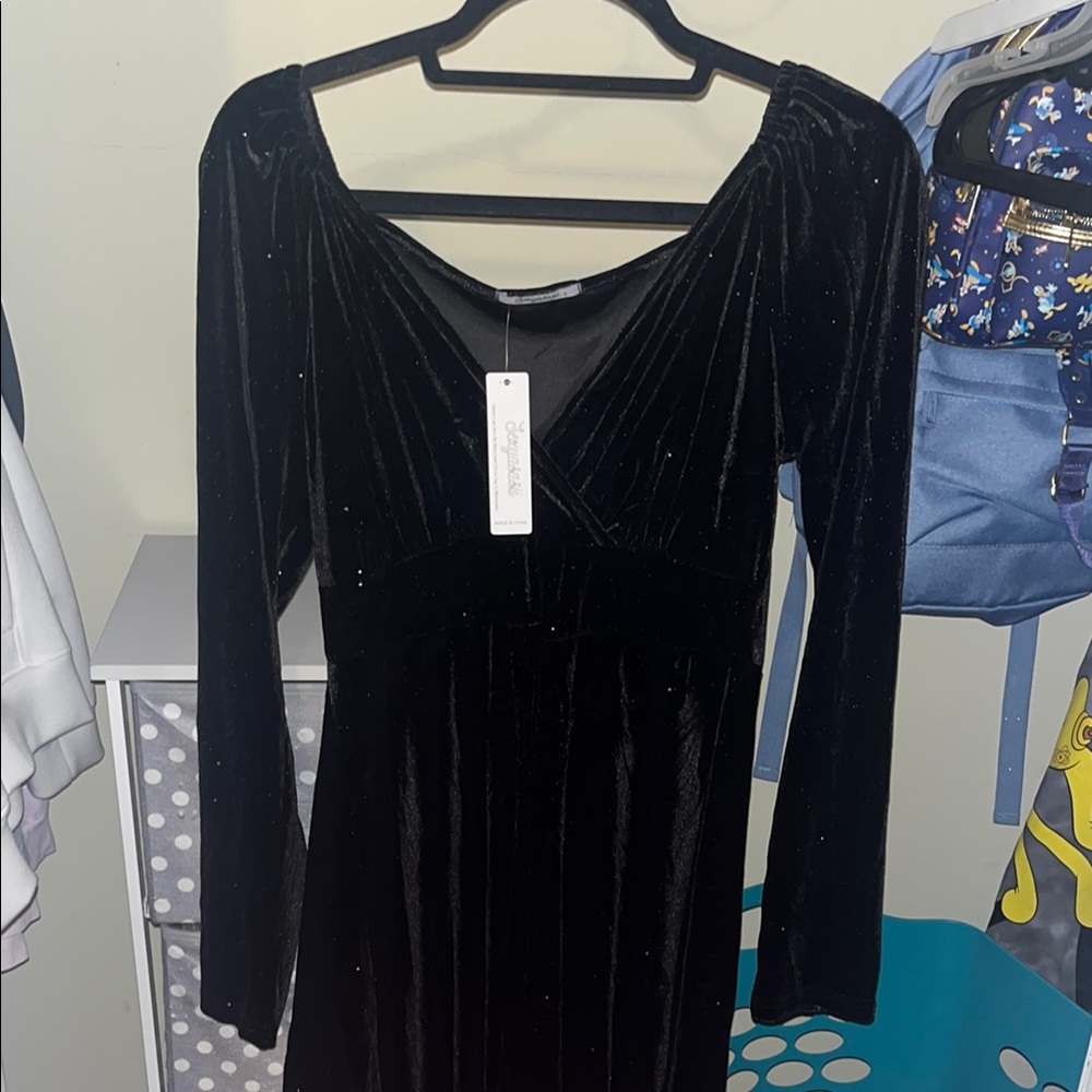 Black Long Sleeve Evening Dress